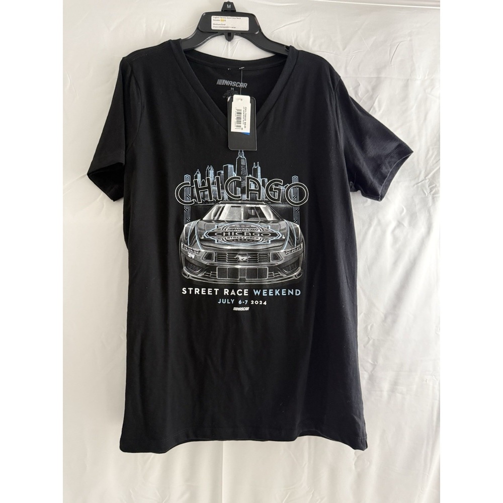 NASCAR Chicago Street Race 2024 Youth M T-Shirt Black Graphic NWT